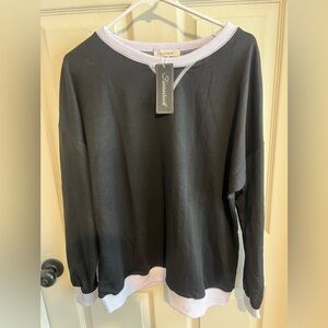 Color Block Oversized Sweatshirts for Women Crewneck Long Sleeve Pullover Tops
